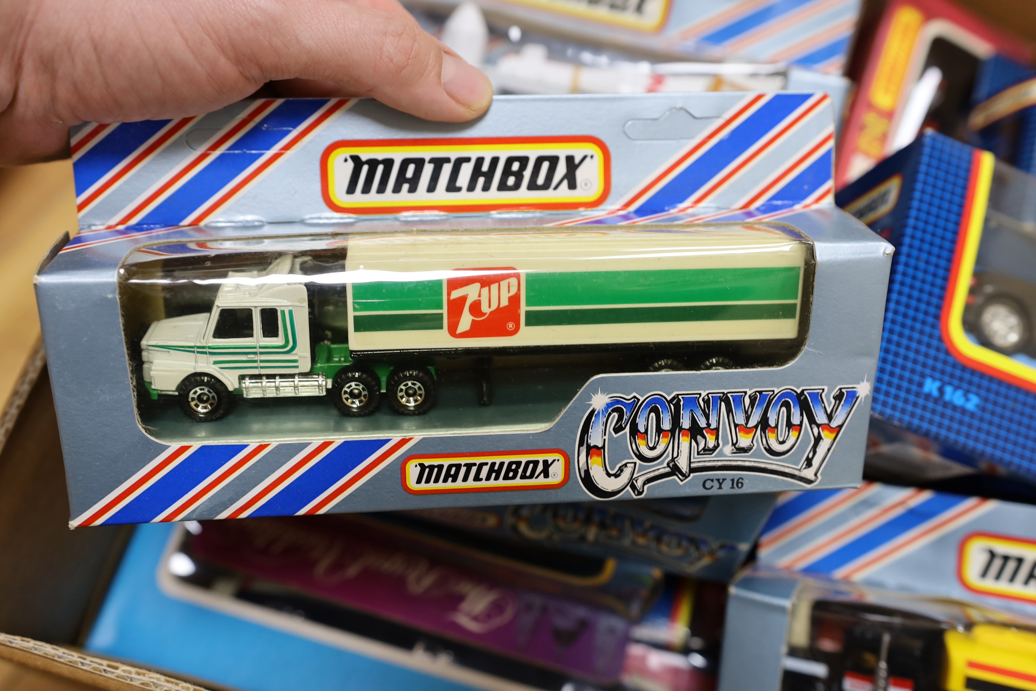 1970s boxed Matchbox diecast vehicles (27), from the Convoy series, Speed Kings, Super Kings, etc.